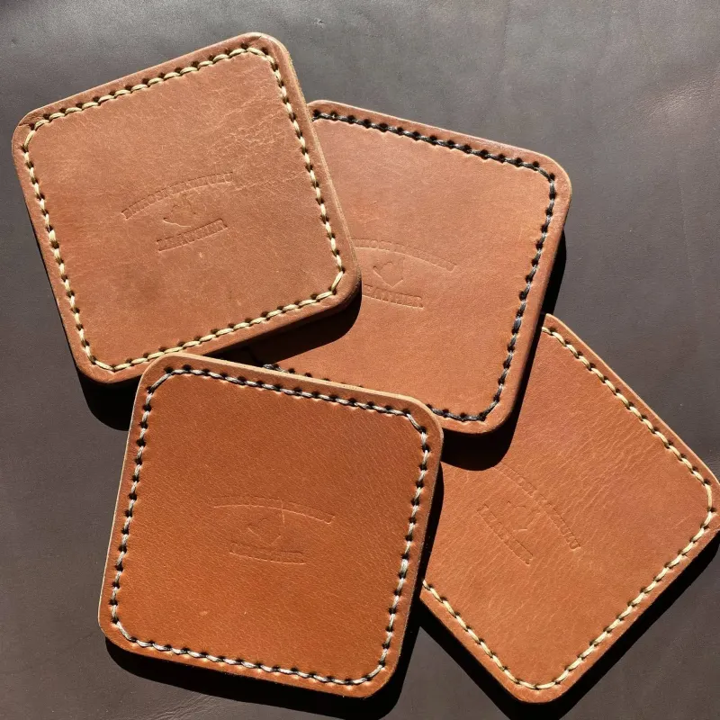 Leather coaster set